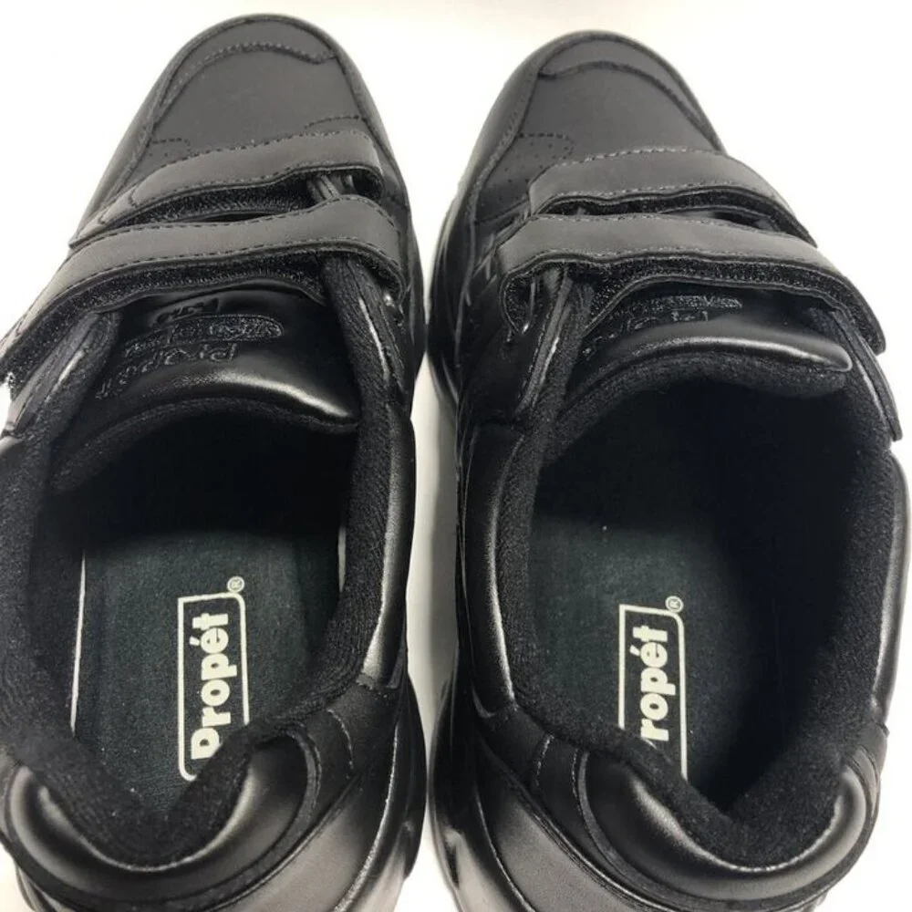 Propet Men’s Stability Walker Strap, Black Walking Shoes, Size 8 XX (5E)
